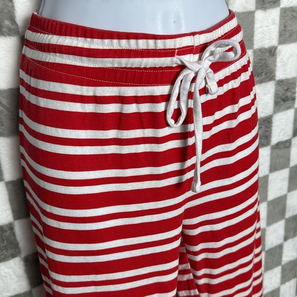 Sweet treats lounge pants sweatpants drawstring medium M red white striped - Picture 2 of 3